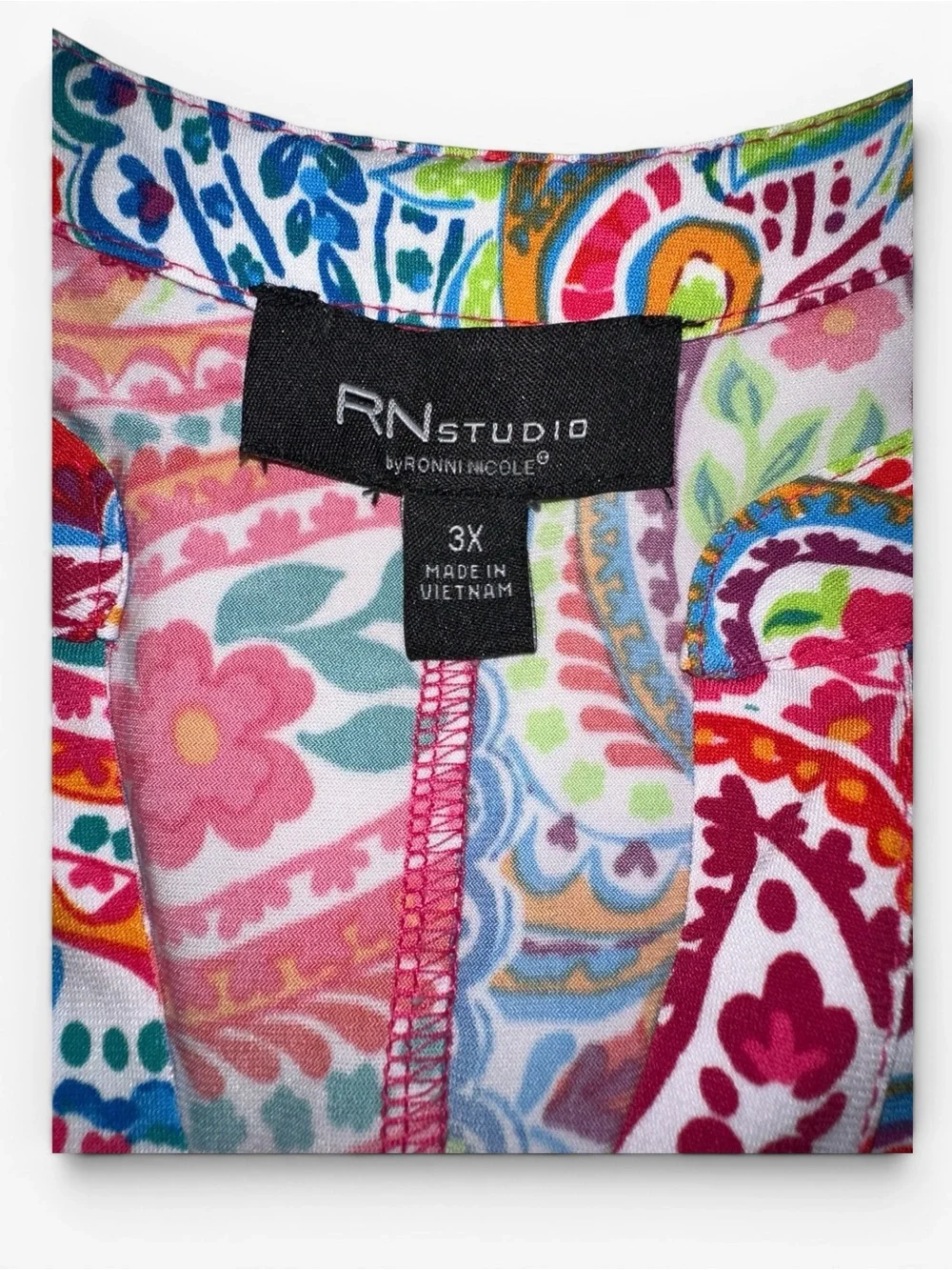 Ronni Nicole Studio Multicolor‎ Paisley V-Neck Midi Dress Size 3X